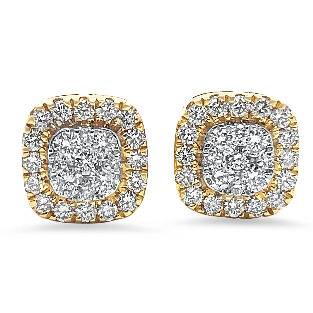 Square Halo Diamond Earrings