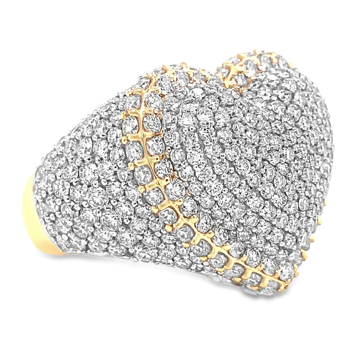 Two Tone Yellow Gold Diamond Heart Ring