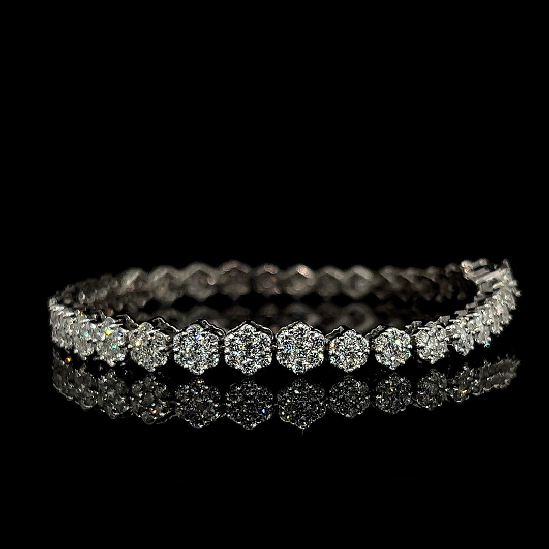 VVS Flower Stud Tennis Bracelet