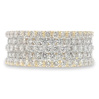 Lined Round Brilliant Diamond Ring