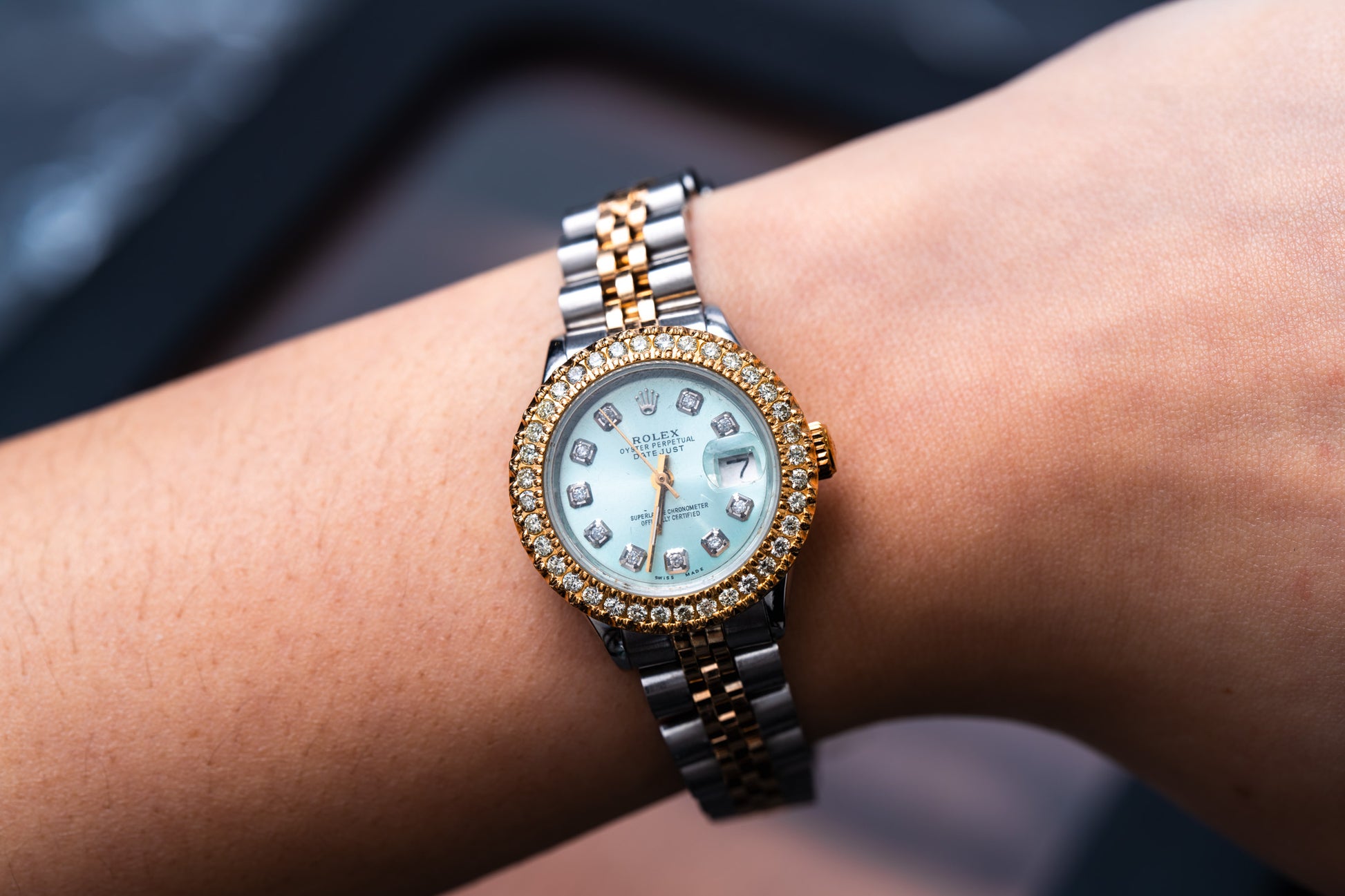 Ladies Rolex Datejust 26MM with 1 CTW Bezel