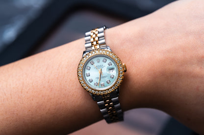 Ladies Rolex Datejust 26MM with 1 CTW Bezel