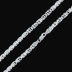 Silver Diamond Cut Bird Eye Curb Chain