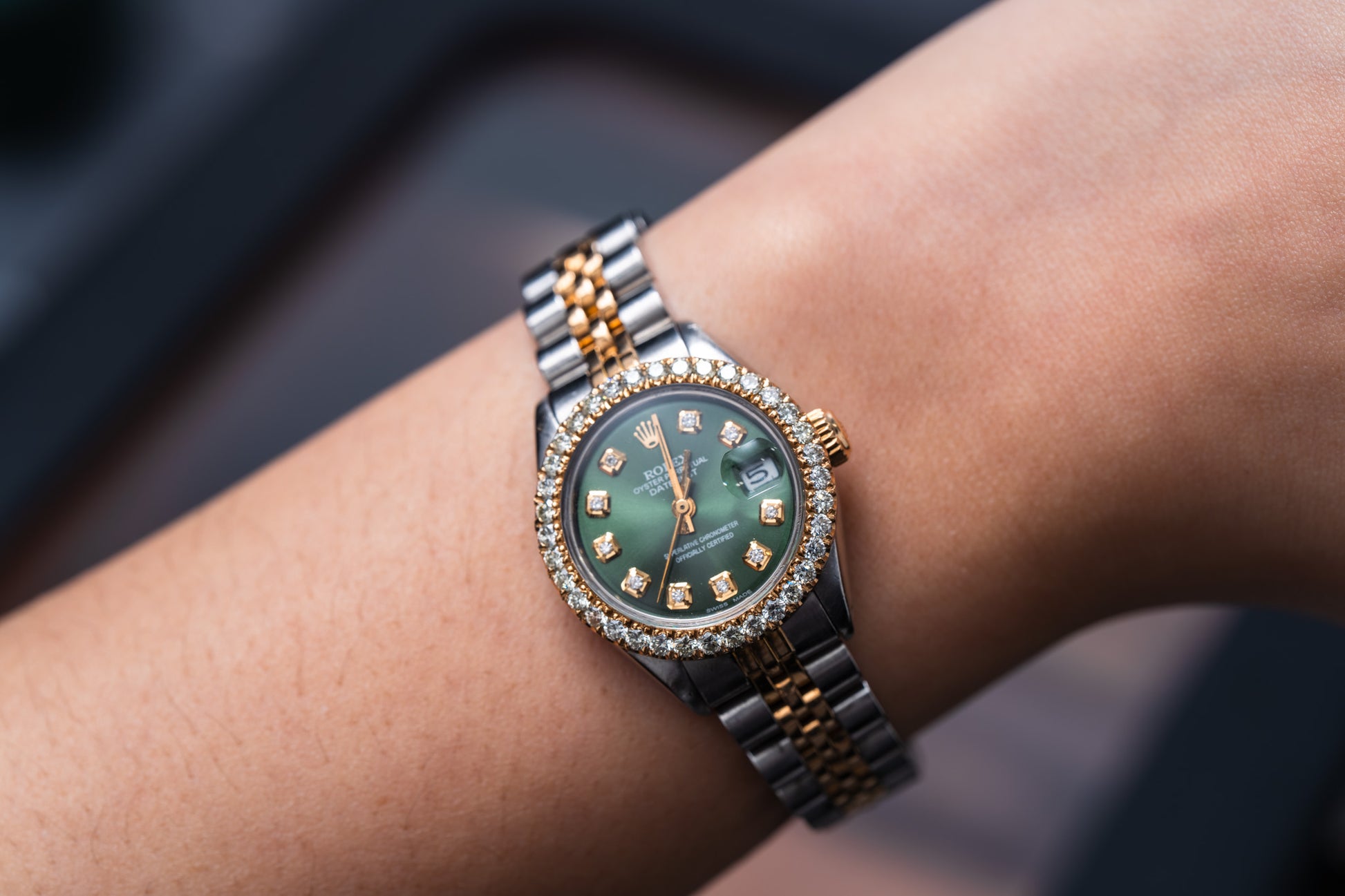 Ladies Rolex Datejust 26MM with 2 CTW Diamond Bezel