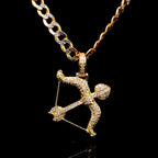 Bow and Arrow Diamond Pendant in 14K