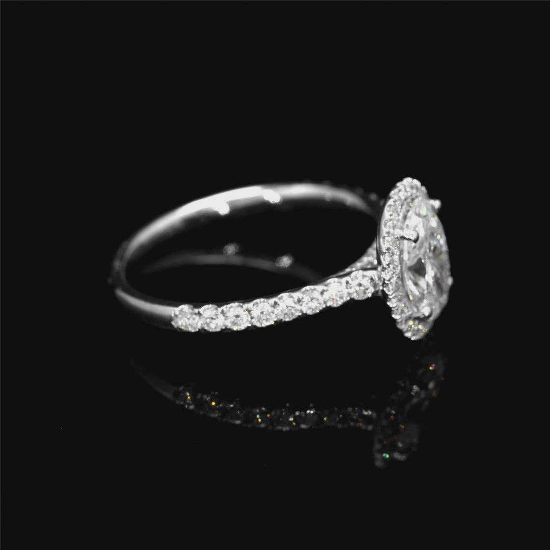 Oval-Cut Lab Diamond Halo Ring