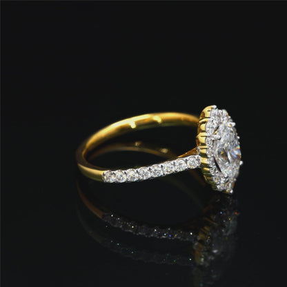 Oval-Cut Lab Diamond Flower Ring