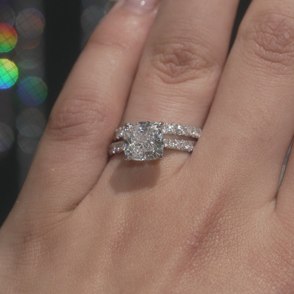 Cushion Cut Diamond Halo Engagement Ring