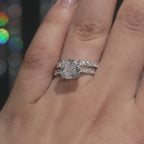 Cushion Cut Diamond Halo Engagement Ring