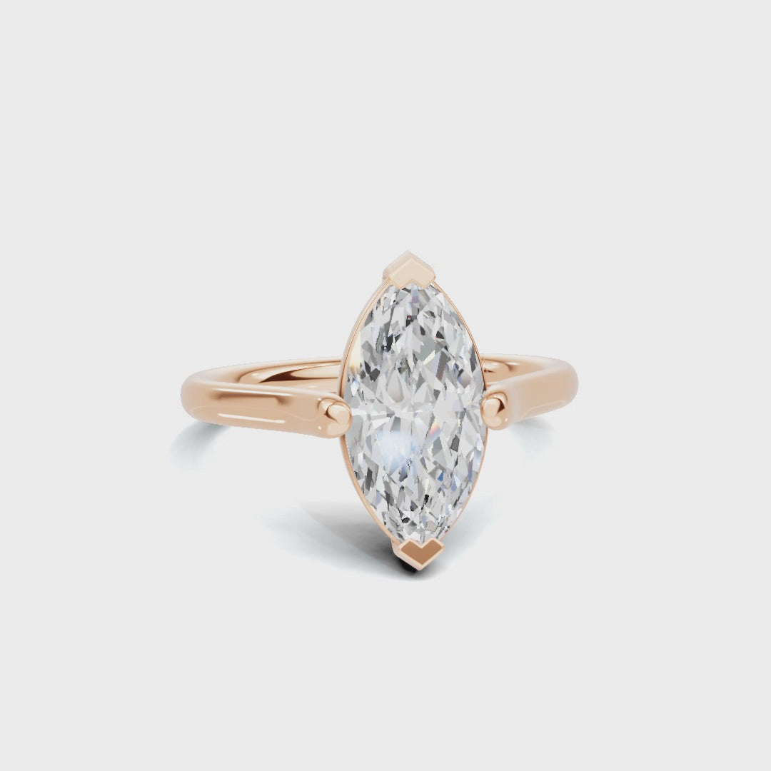 Elegant 2 CT Marquise Solitaire Diamond Ring