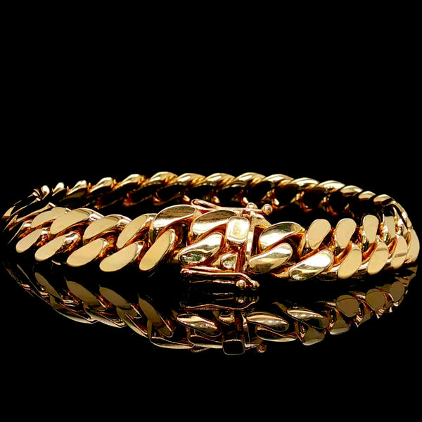 10KT Solid 10MM Handmade Miami Cuban Bracelet