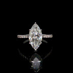 2.75CT Marquise Cut Diamond Engagement Ring with Pavé Band
