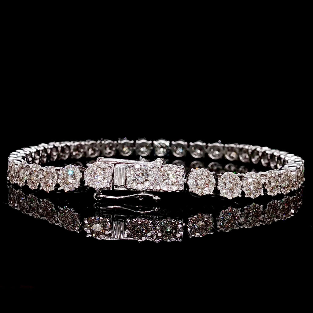 Diamond Halo Tennis Bracelet