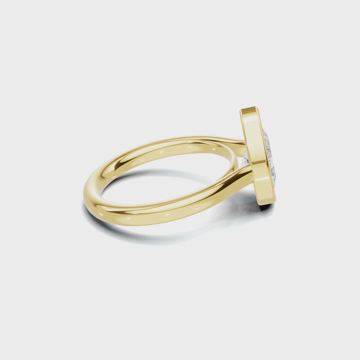 2 CT Pear Lab Diamond Bezel Engagement Ring