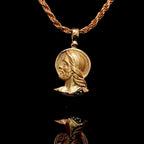Solid 18KT Jesus Face Pendant