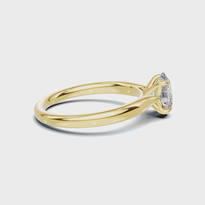 Classic 1 CT Oval Solitaire Lab Diamond Ring