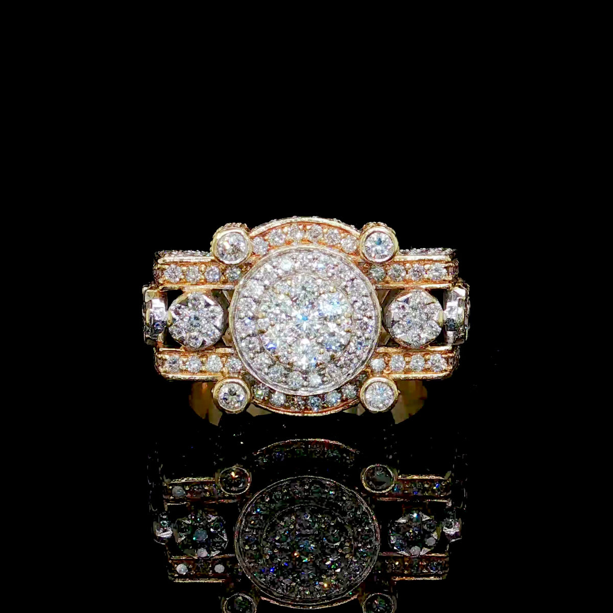 6.5 ct Diamond Mens Ring- il Castello 14k Gold