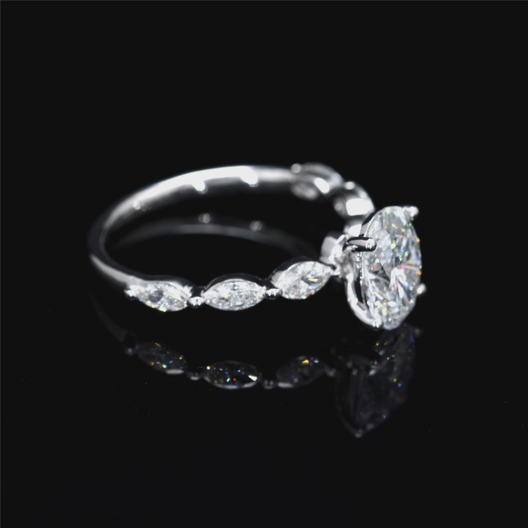 Oval-Cut Lab Diamond Solitaire Ring