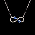 Infinity Sapphire Necklace White Gold