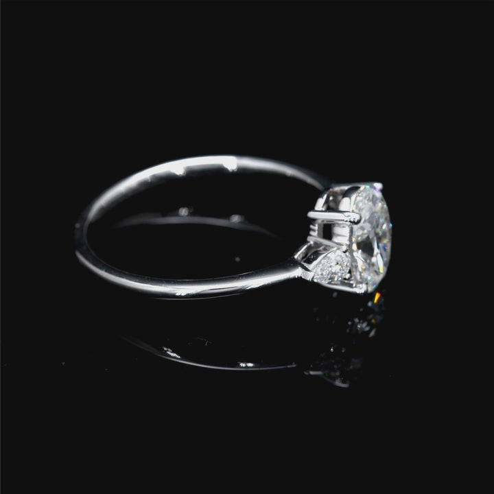 Oval-Cut Lab Diamond Fancy Ring