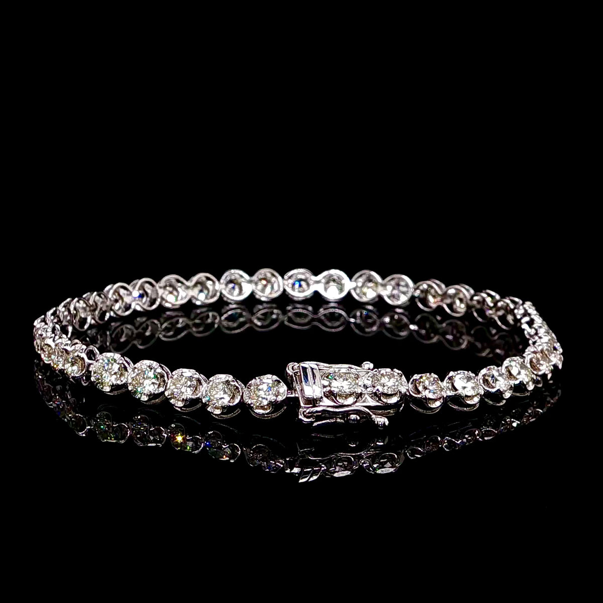 Platinum Diamond Tennis Bracelet 4MM