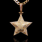 Studded Star Diamond Pendant in 14k