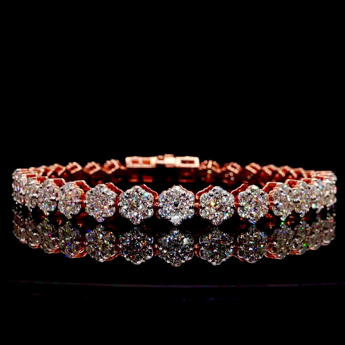 VVS Diamond Flower Set Gold Bracelet