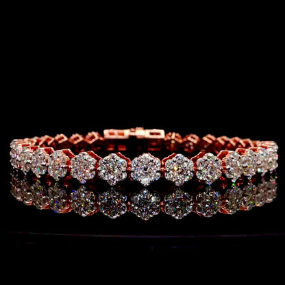 VVS Diamond Flower Set Gold Bracelet