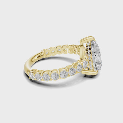4 3/4 Pear Diamond Hidden Halo Eternity Ring