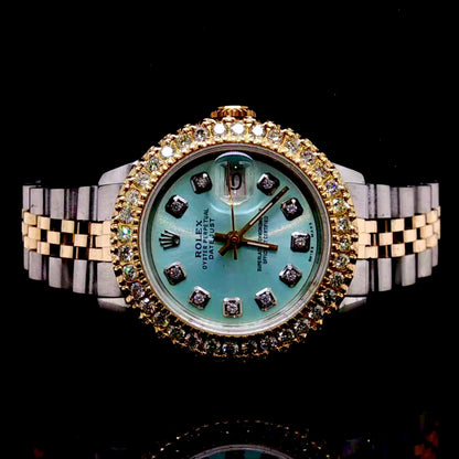 Ladies Rolex Datejust 26MM with 1 CTW Bezel
