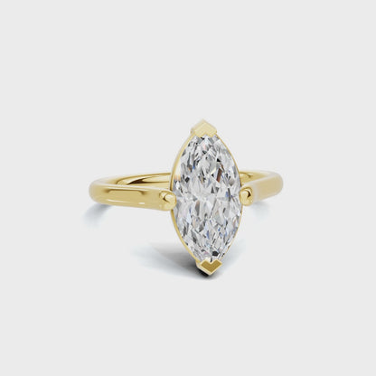 Elegant 2 CT Marquise Solitaire Diamond Ring