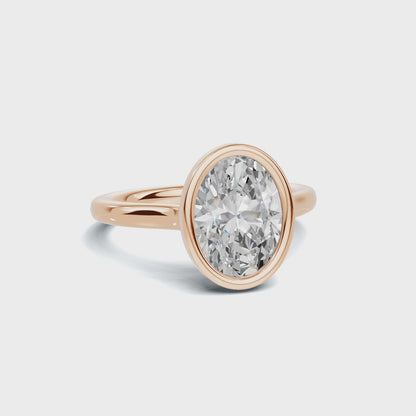 Modern 2.2 CT Oval Bezel Solitaire Ring