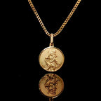 14K Solid Saint Christopher Medallion