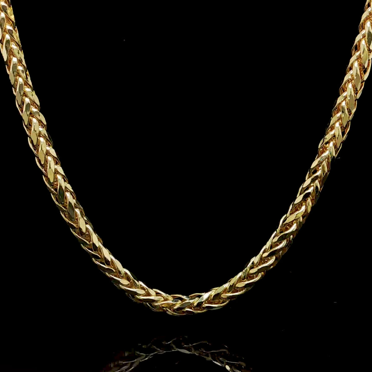4MM Franco Semi-Solid Chain in 14KT Yellow Gold