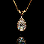 Pear Shape Diamond Pendant 14K Gold