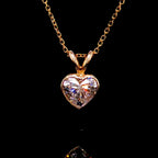 Lab Heart Diamond Bezel Set Pendant 14K Gold