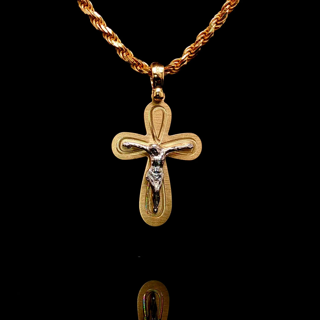 Solid 18KT Small Crucifix Pendant