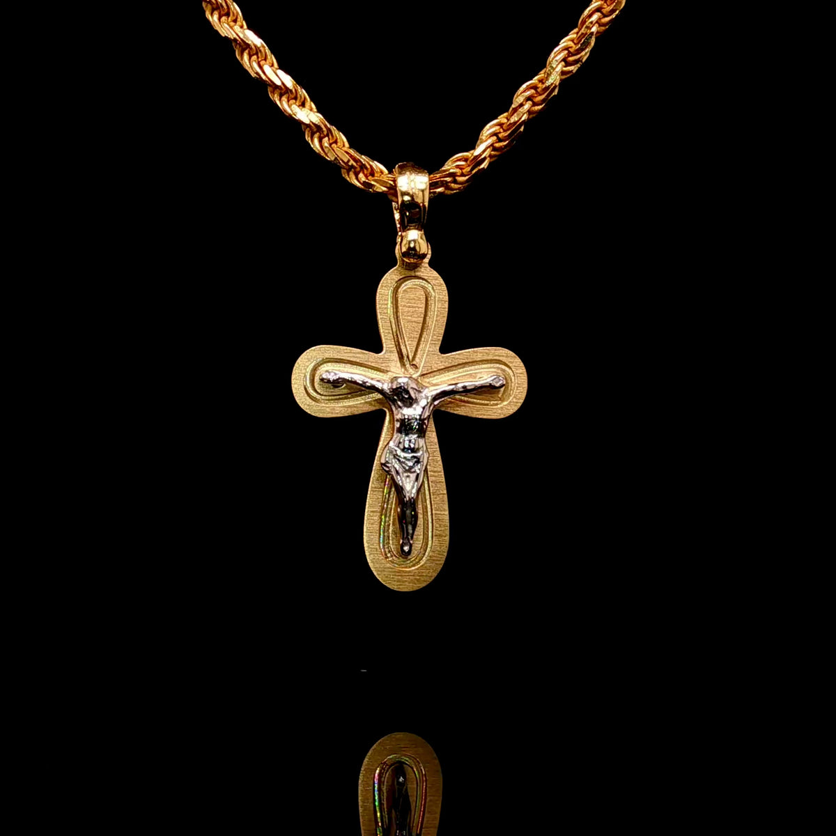 Solid 18KT Small Crucifix Pendant