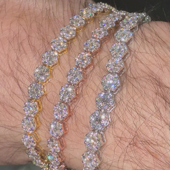 VVS Flower Set Tennis Bracelet