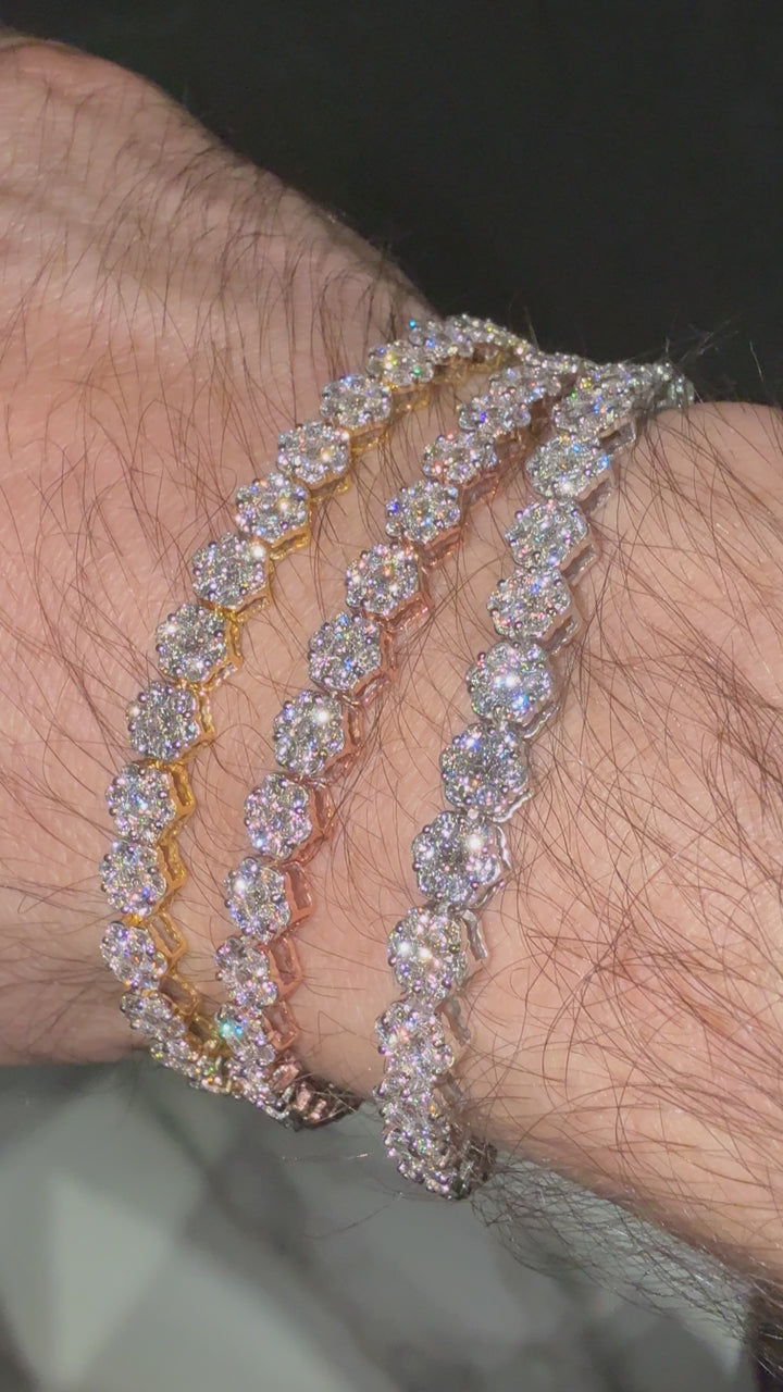VVS Flower Stud Tennis Bracelet