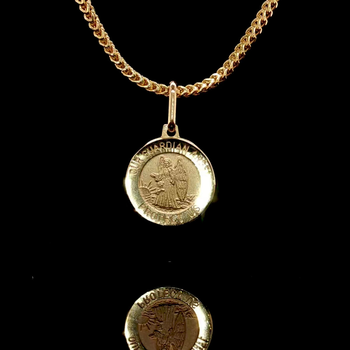 14K Gold Guardian Angel Charm