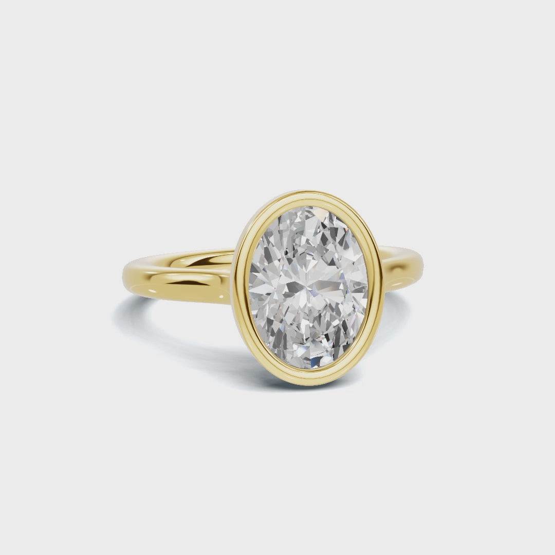 Modern 2.2 CT Oval Bezel Solitaire Ring