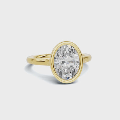Modern 2.2 CT Oval Bezel Solitaire Ring