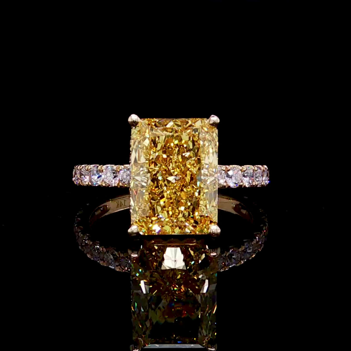 Diamond Radiant Cut Yellow Canary Engagement Ring
