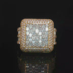 Diamond Mens Ring 14k Gold 8 CT Emerald Cut