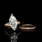 2CT Diamond Marquise Engagement Ring Set