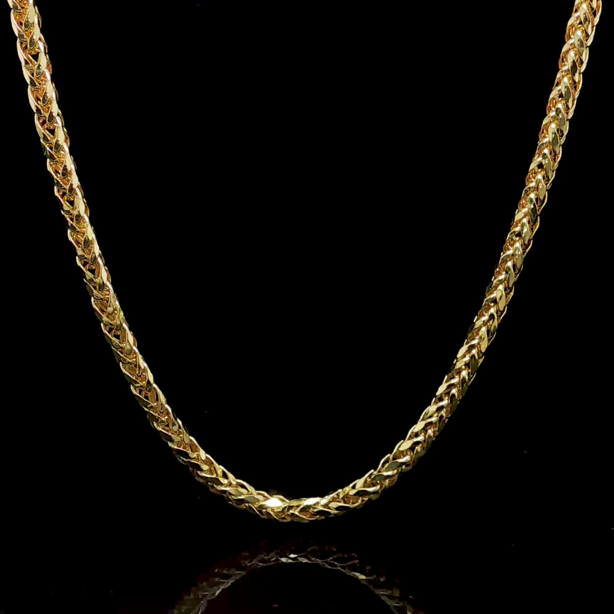 2.5MM Franco Semi-Solid Chain in 14KT Yellow Gold