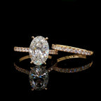 3CT Diamond Oval Ring Set