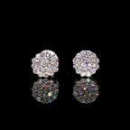 7MM Cluster Diamond Earrings 14K Gold