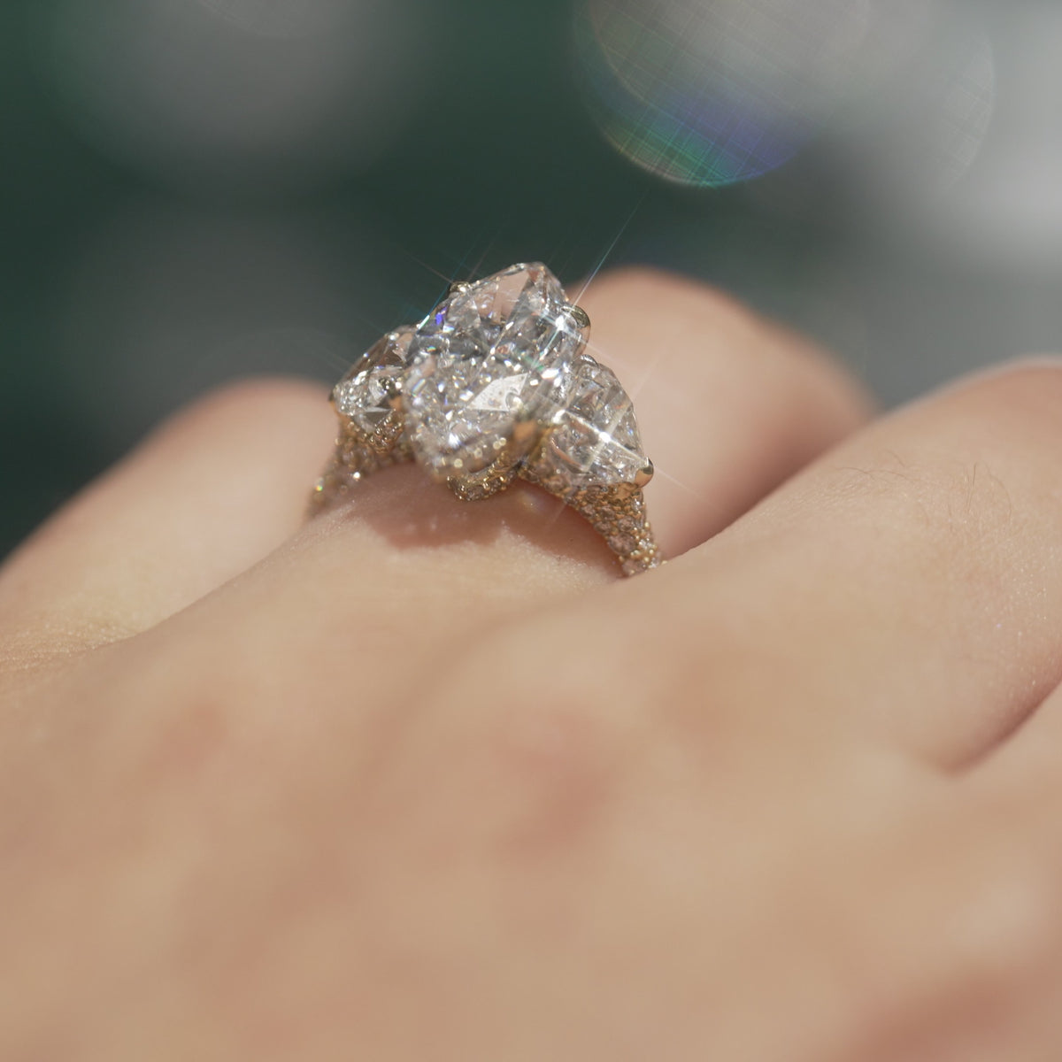4CT Diamond Marquise Three-Stone Ring